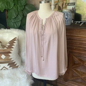 Jennifer Lopez Soft Pink Silky lace up top